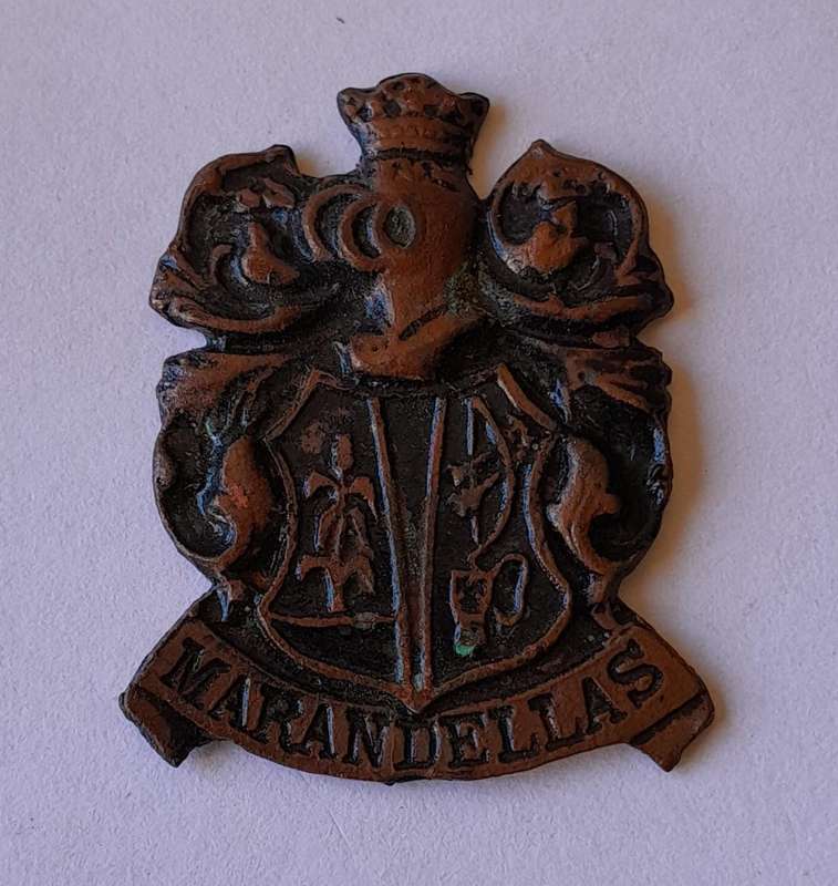 Rare Vintage Rhodesian "Marandellas" Metal Badge.