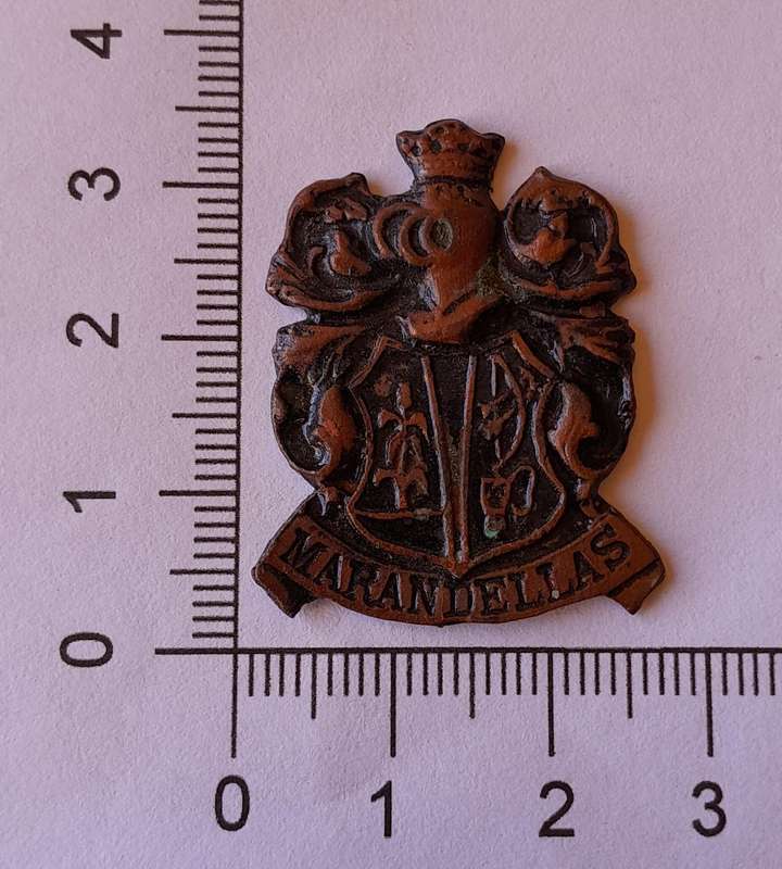 Rare Vintage Rhodesian "Marandellas" Metal Badge.
