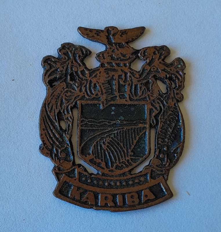 Rare Vintage Rhodesian "Kariba" Metal Badge.
