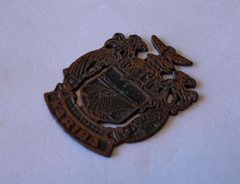 Rare Vintage Rhodesian "Kariba" Metal Badge.