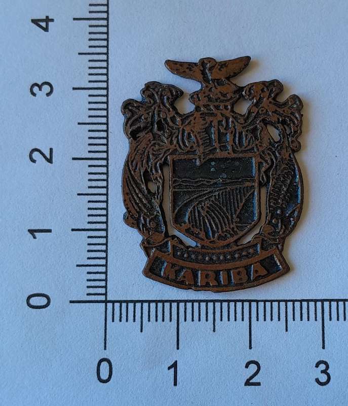 Rare Vintage Rhodesian "Kariba" Metal Badge.