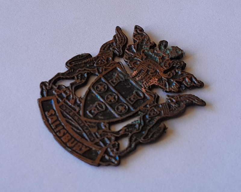 Rare Vintage Rhodesian "Salisbury" Metal Badge.