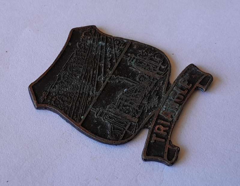 Rare Vintage Rhodesian "Triangle" Metal Badge.