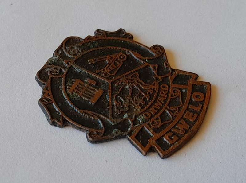Rare Vintage Rhodesian "Gwelo" Metal Badge.