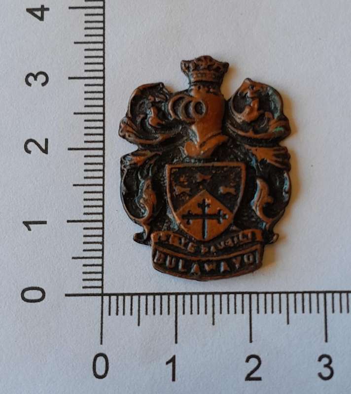Rare Vintage Rhodesian "Bulawayo" Metal Badge.