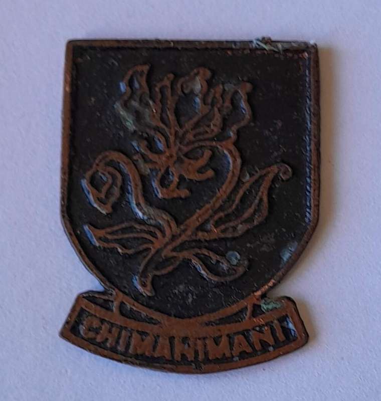 Rare Vintage Rhodesian "Chimanimani" Metal Badge.