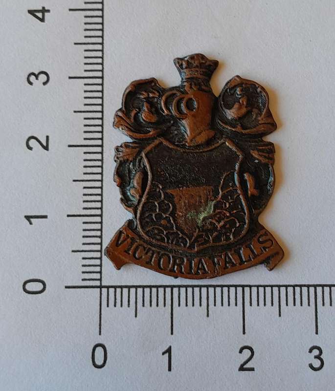 Rare Vintage Rhodesian "Victoria Falls" Metal Badge.