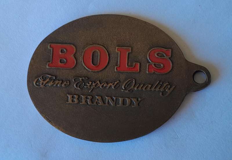 Vintage Bols Brandy Metal Tag.