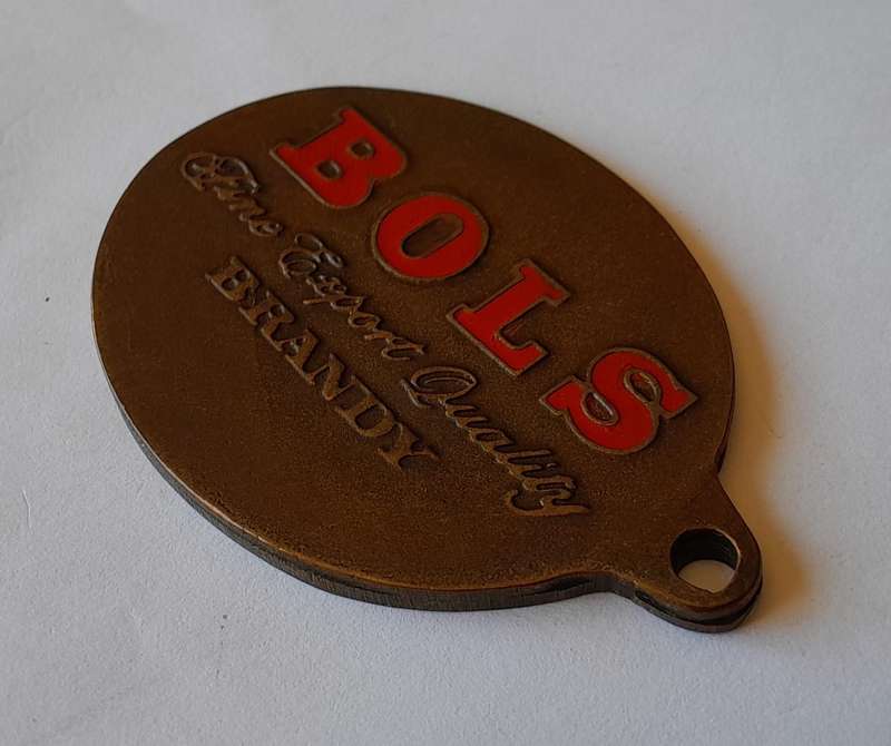 Vintage Bols Brandy Metal Tag.