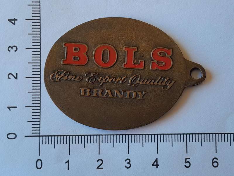 Vintage Bols Brandy Metal Tag.
