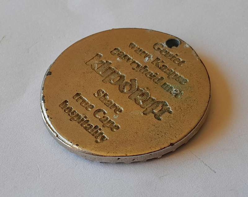 Vintage Klipdrift Brandy Metal Tag.