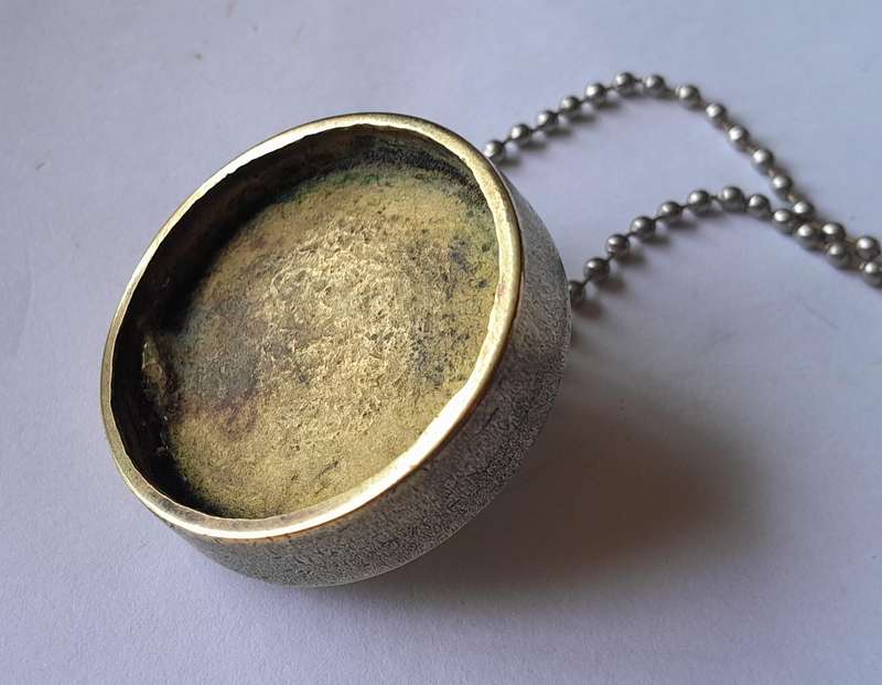 Antique Solid Brass Plug (35mm) With Chain.  For The Victorian Bathroom.