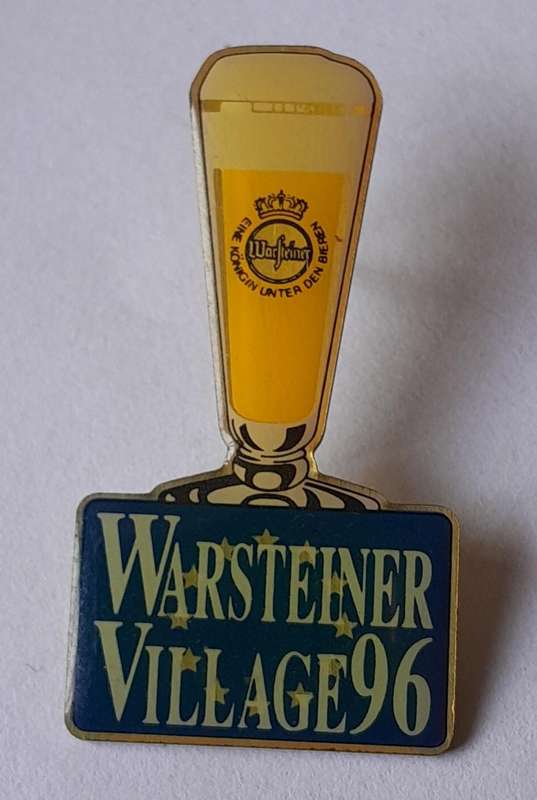 Vintage Warsteiner Village 96 Beer Enamel Beer Badge.