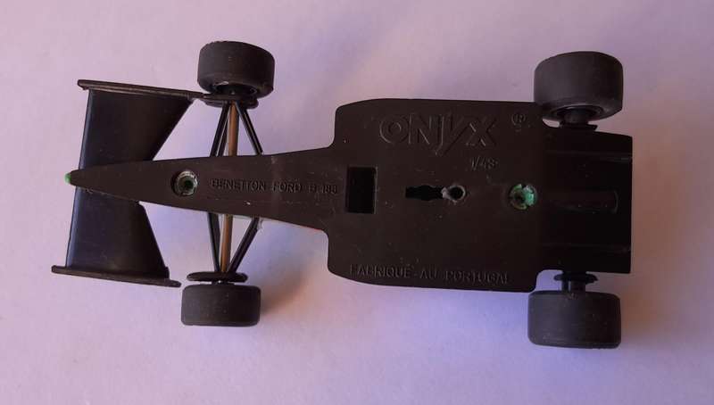 Vintage Onyx Die-Cast Benneton Ford F1.  Scale 1/43.  10cm.  Missing Back Fin.