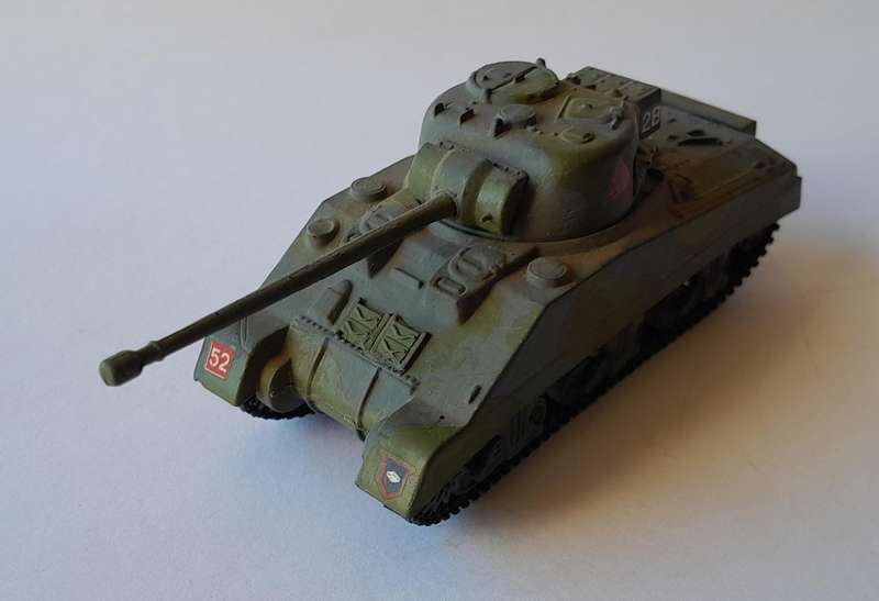 Vintage WW2 Sherman Firefly.  Hand-Painted (Plastic).  10.5cm.  Swiveling Turret.