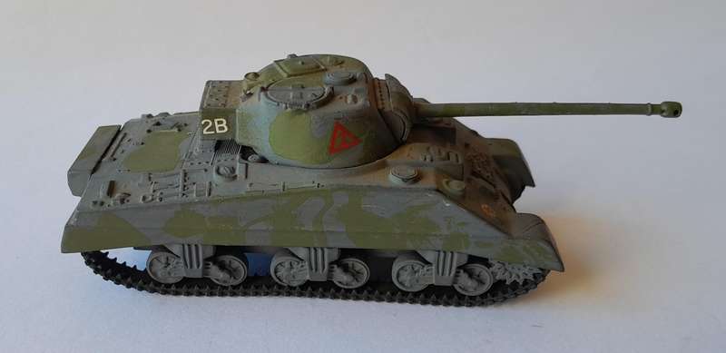 Vintage WW2 Sherman Firefly.  Hand-Painted (Plastic).  10.5cm.  Swiveling Turret.