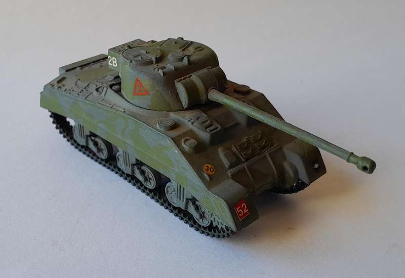 Vintage WW2 Sherman Firefly.  Hand-Painted (Plastic).  10.5cm.  Swiveling Turret.