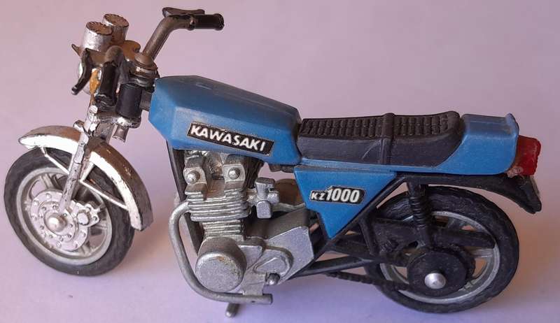 Rare Vintage Blue Ridge Riders Die-Cast Kawasaki KZ1000.  8cm