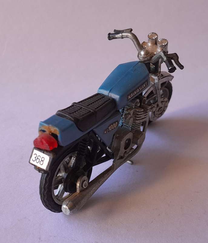 Rare Vintage Blue Ridge Riders Die-Cast Kawasaki KZ1000.  8cm