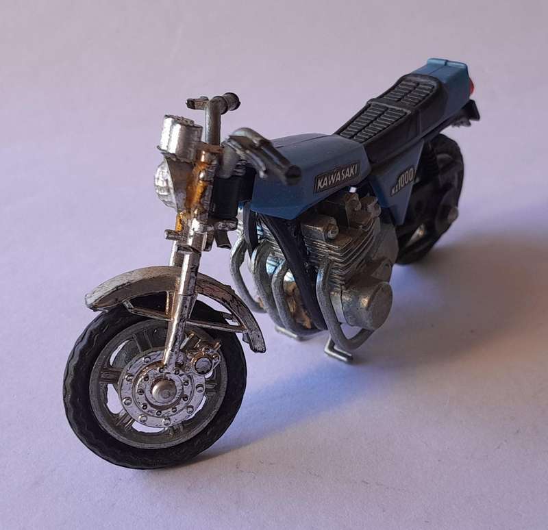 Rare Vintage Blue Ridge Riders Die-Cast Kawasaki KZ1000.  8cm