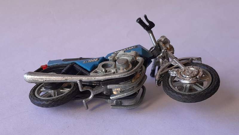 Rare Vintage Blue Ridge Riders Die-Cast Kawasaki KZ1000.  8cm
