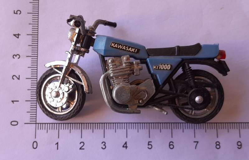 Rare Vintage Blue Ridge Riders Die-Cast Kawasaki KZ1000.  8cm