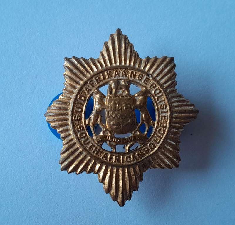 Pair SAP Collar Badges.  Brass & Chrome Types.  Pins Intact.