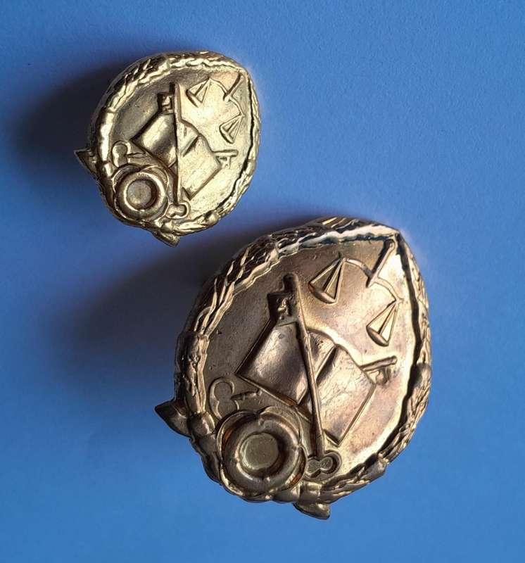 Vintage SA Prison Service Badges.  Cap & Collar.  Lugs & Pins Intact.
