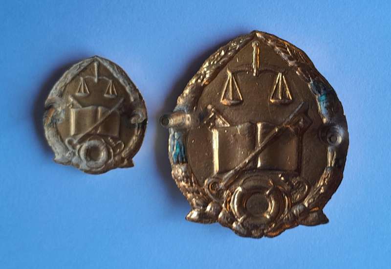 Vintage SA Prison Service Badges.  Cap & Collar.  Lugs & Pins Intact.