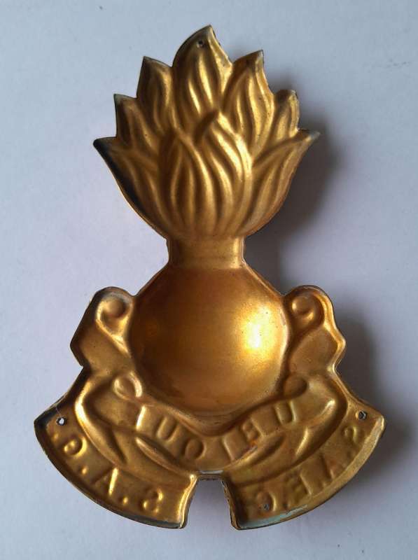 Large Early SA Engineer Corps Brass Plaque Insignia.  11.5 x 7cm.