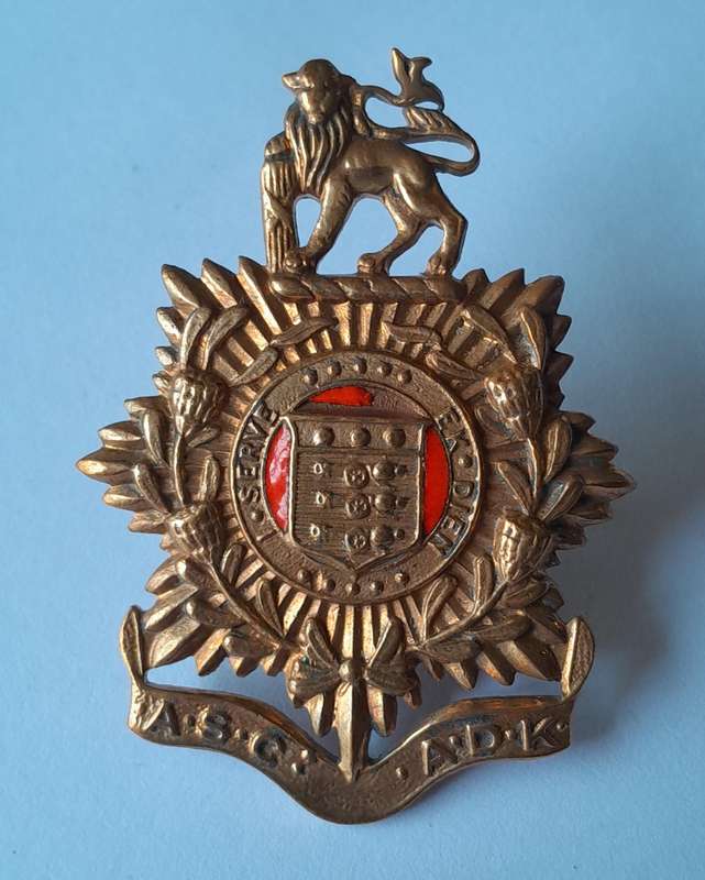 SADF Army Service Corps Cap Badge.  Screw Lugs Intact.