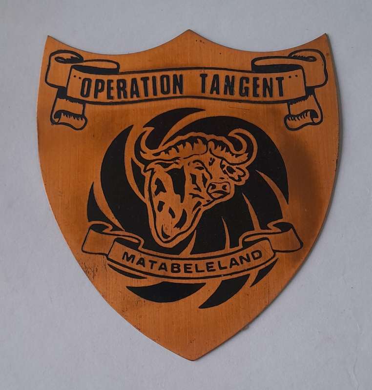 Rhodesian Bush War "Operation Tangent, Matabeleland" Copper Plaque.