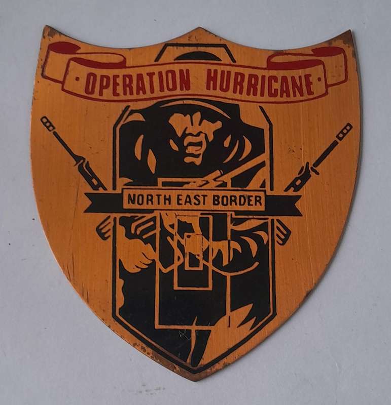 Rhodesian Bush War "Operation Hurricane, North East Border" Copper Plaque.