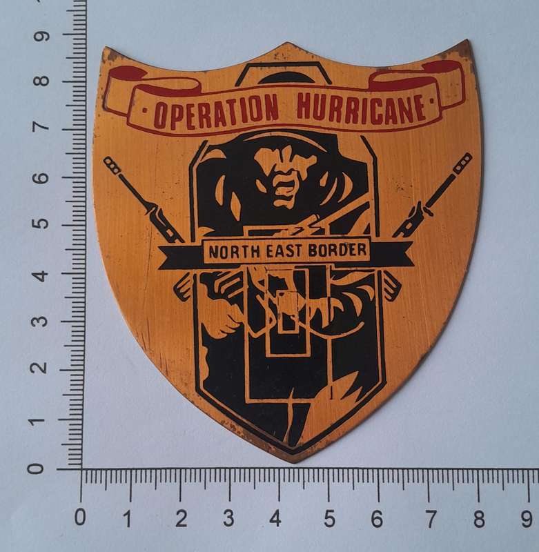 Rhodesian Bush War "Operation Hurricane, North East Border" Copper Plaque.