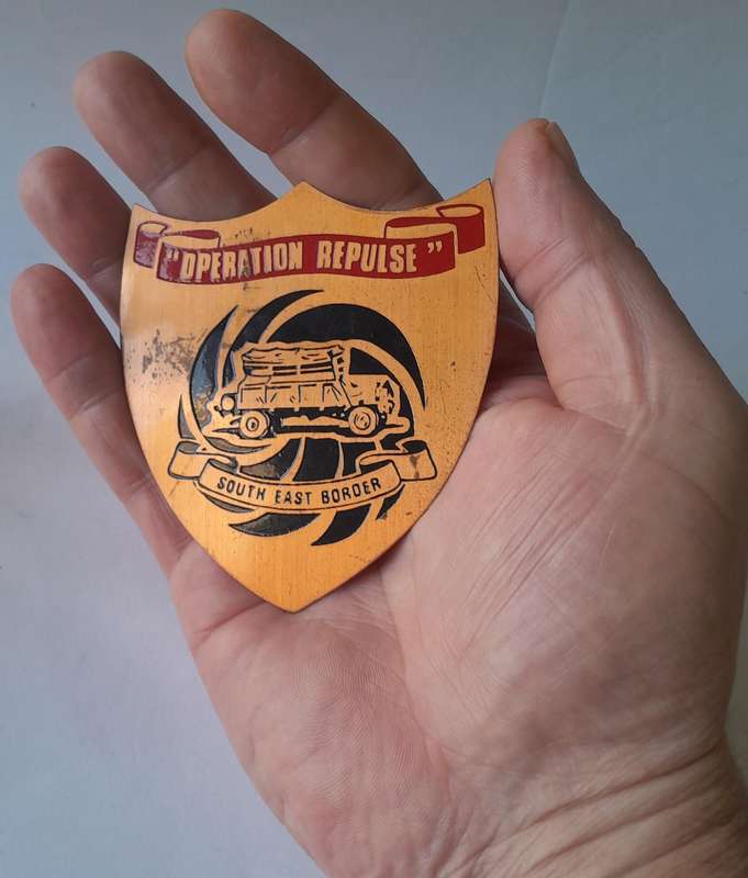 Rhodesian Bush War "Operation Repulse, South East Border" Copper Plaque.