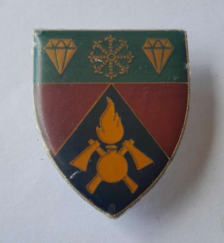 SADF 1 SWA Engineer Corps Regiment Pocket Flash.  All Pins Intact.