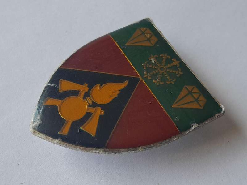 SADF 1 SWA Engineer Corps Regiment Pocket Flash.  All Pins Intact.