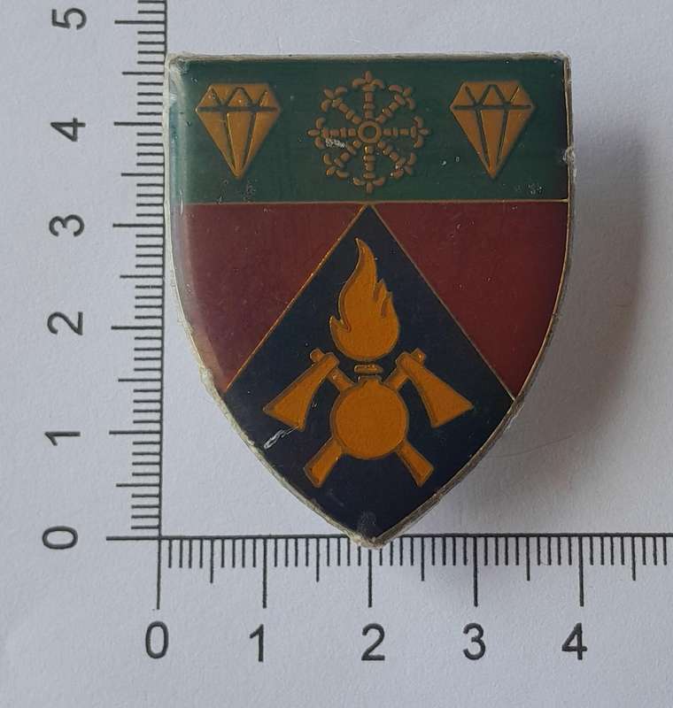 SADF 1 SWA Engineer Corps Regiment Pocket Flash.  All Pins Intact.