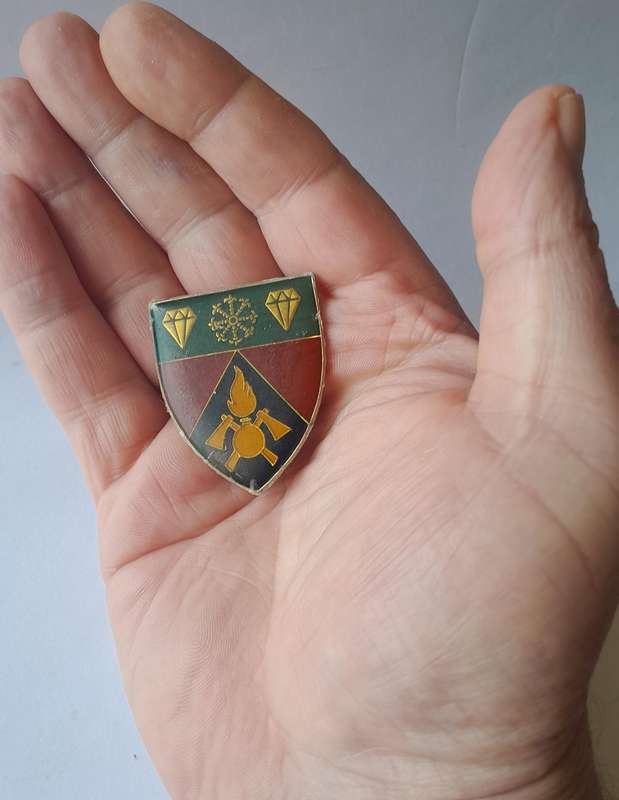 SADF 1 SWA Engineer Corps Regiment Pocket Flash.  All Pins Intact.