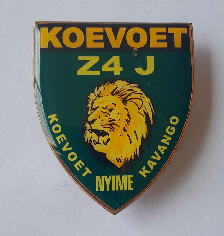 Koevoet Combat Team Zulu 4 Juliet Nyime Metal Flash.  All Pins Intact.