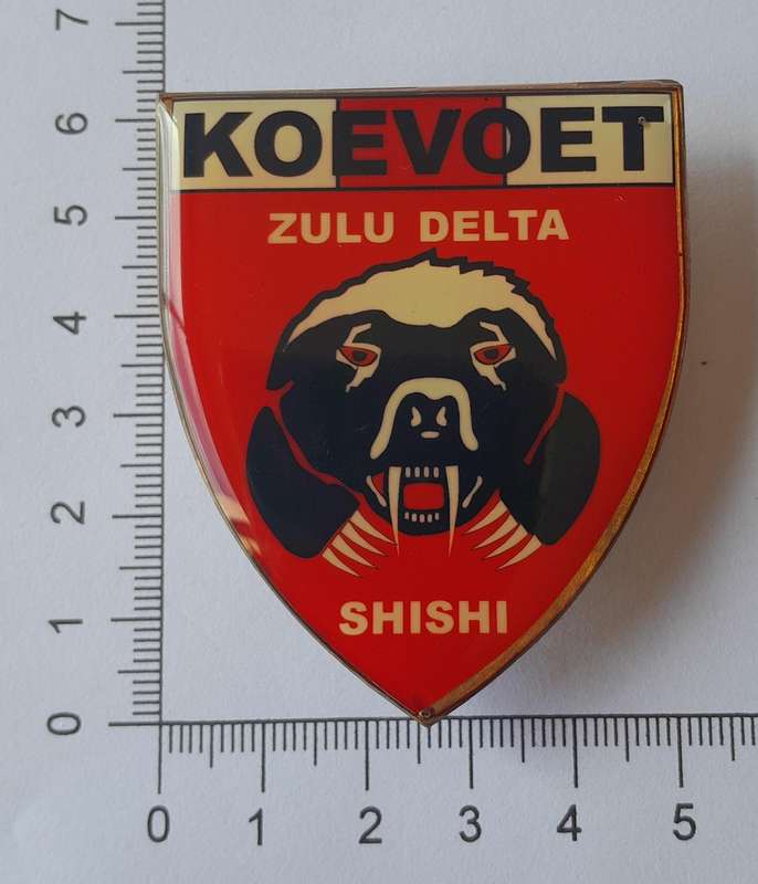 Koevoet Combat Team Zulu Delta Shishi Metal Flash.  All Pins Intact.