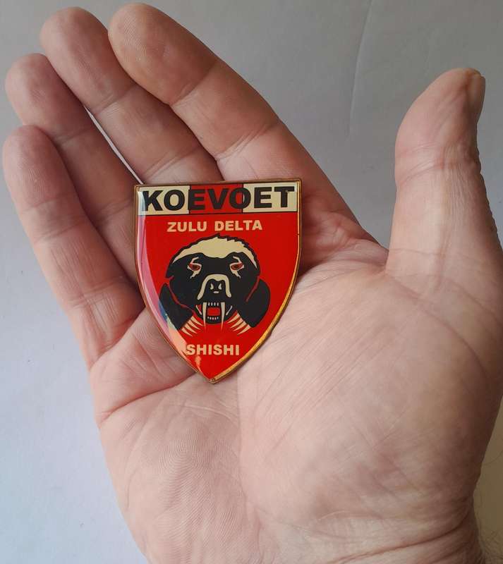 Koevoet Combat Team Zulu Delta Shishi Metal Flash.  All Pins Intact.
