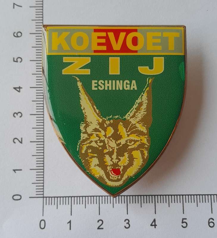 Koevoet Combat Team Zulu 1 Juliet Metal Flash.  All Pins Intact.