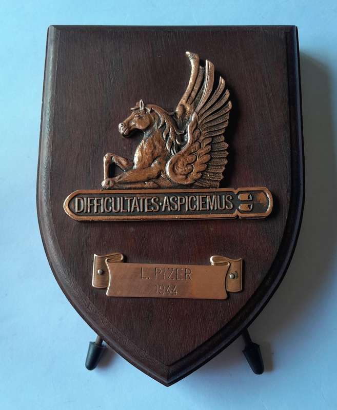 SA Air Force 5 Squadron WW2 Commemorative Plaque.  "L Pizer, 1944"