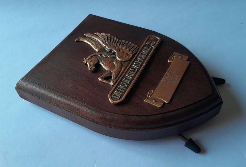 SA Air Force 5 Squadron WW2 Commemorative Plaque.  "L Pizer, 1944"