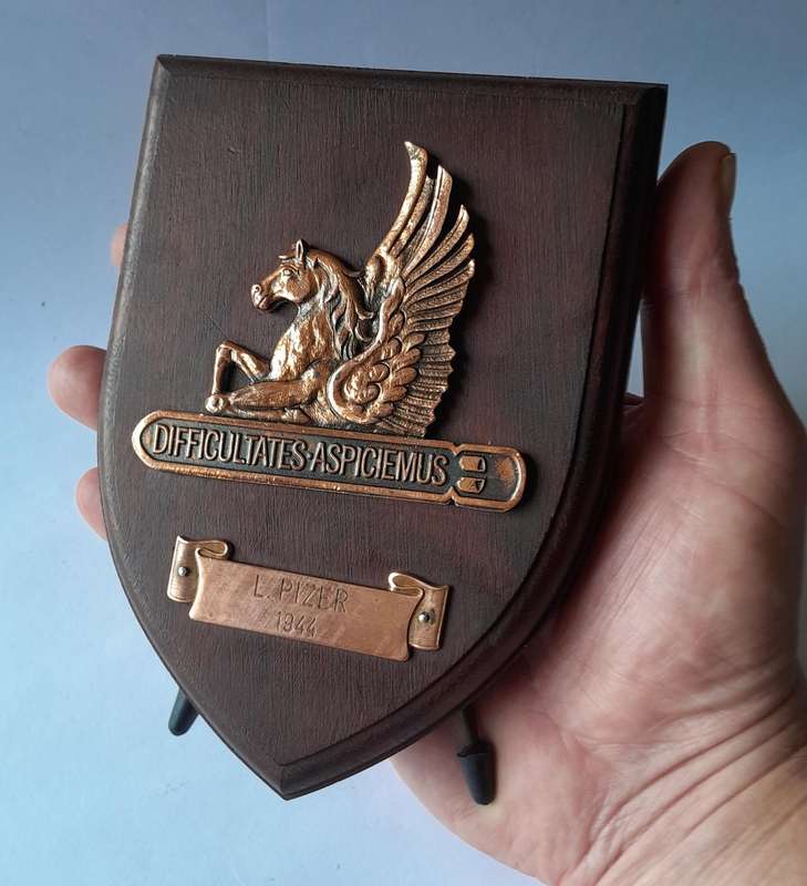 SA Air Force 5 Squadron WW2 Commemorative Plaque.  "L Pizer, 1944"