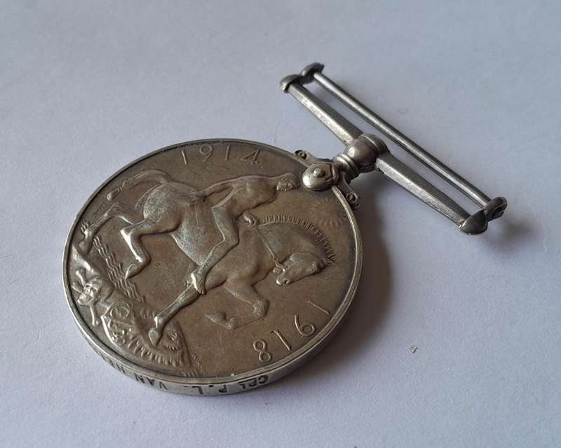 WW1 1914-1918 War Medal (Silver) to Cpl. P.L Van Heeden 6th S.A.I. (South African Infantry).
