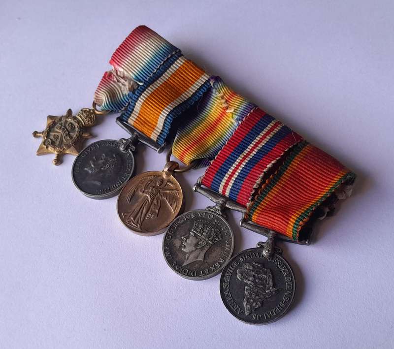 WW1-WW2 Miniature Medal Group.  5 x Medals.