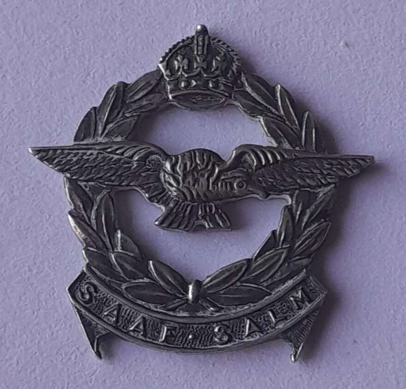 WW2 Solid Silver SA Air Force Sweetheart Badge.  No Clasp.