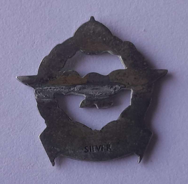WW2 Solid Silver SA Air Force Sweetheart Badge.  No Clasp.